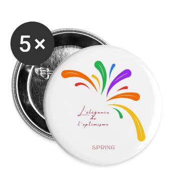 Spring 2 - Lot de 5 grands badges (56 mm) - blanc - Devant