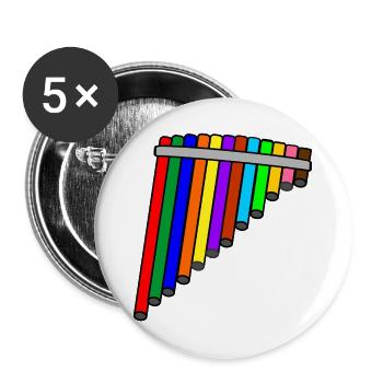 Pan flute colored - Buttons large 2.2''/56 mm (5-pack) - white - Front