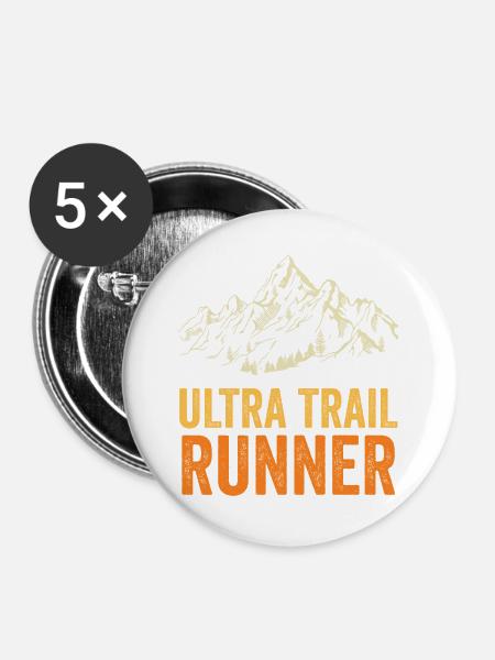 Ultra-Trailrunner - Buttons groß 56 mm (5er Pack) - Weiß