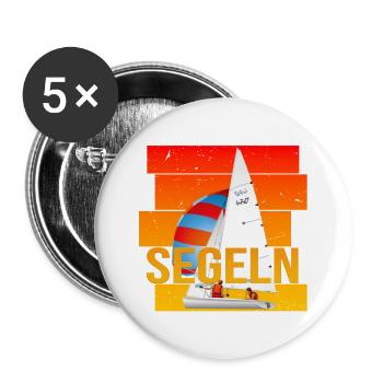 Segeln - Segelsport - Buttons groß 56 mm (5er Pack) - Weiß - Vorne
