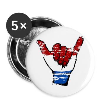 Holland Flag Surfing Symbol used - Buttons large 2.2''/56 mm (5-pack) - white - Front