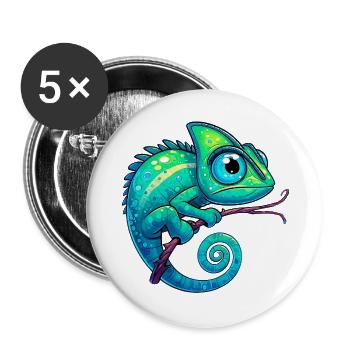 Chameleon - Buttons large 2.2''/56 mm (5-pack) - white - Front