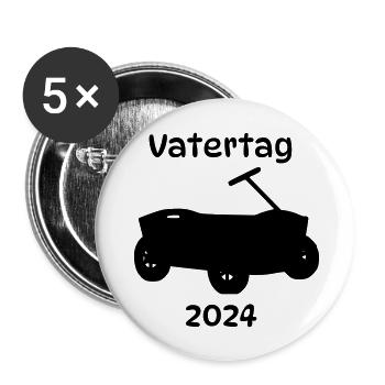 Vatertag 2024 - Buttons groß 56 mm (5er Pack) - Weiß - Vorne