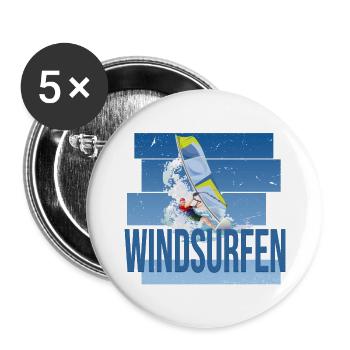 Windsurfen - Surfen - Buttons groß 56 mm (5er Pack) - Weiß - Vorne