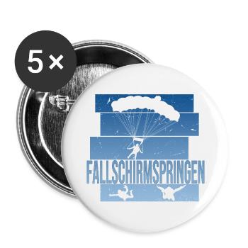 Fallschirmspringen - Buttons groß 56 mm (5er Pack) - Weiß - Vorne