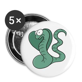 Eine niedliche Schlange - Buttons groß 56 mm (5er Pack) - Weiß - Vorne
