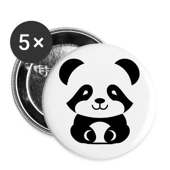 Panda - Buttons groß 56 mm (5er Pack) - Weiß - Vorne