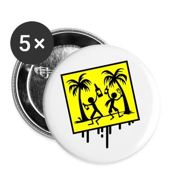 Vacances à la plage - Lot de 5 grands badges (56 mm) - blanc - Devant