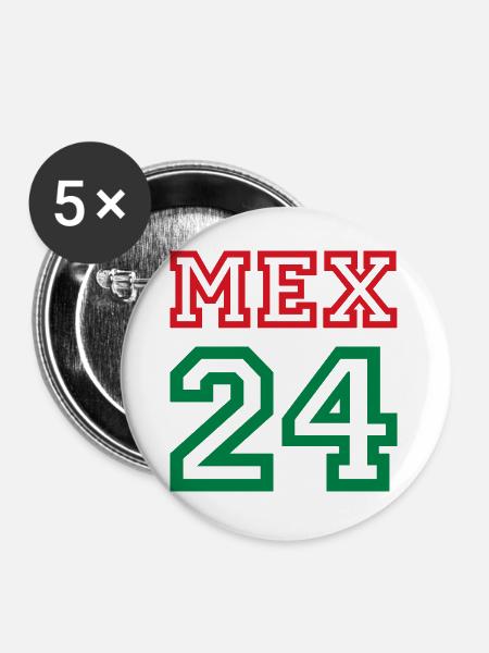 Mexico Mexiko - Buttons groß 56 mm (5er Pack) - Weiß