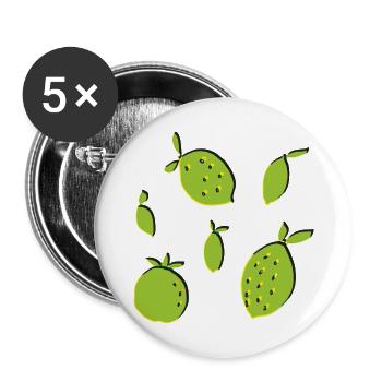 zitrone orangen limette - Buttons groß 56 mm (5er Pack) - Weiß - Vorne