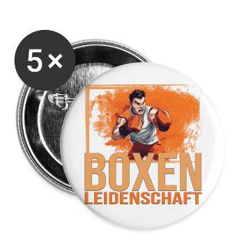 Boxen Leidenschaft - Buttons groß 56 mm (5er Pack) - Weiß - Vorne