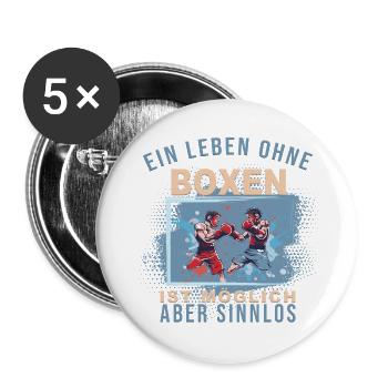Ein Leben ohne Boxen ist möglich, aber Sinnlos - Buttons groß 56 mm (5er Pack) - Weiß - Vorne