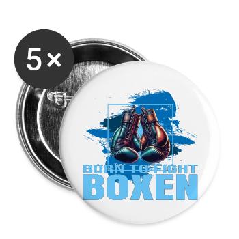 Born to fight Boxen - Buttons groß 56 mm (5er Pack) - Weiß - Vorne