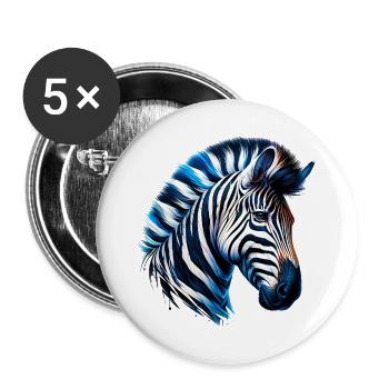 Zebra - Buttons groß 56 mm (5er Pack) - Weiß - Vorne