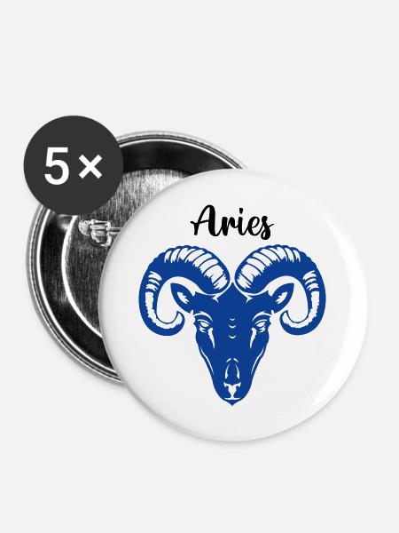 widder aries - Buttons groß 56 mm (5er Pack) - Weiß