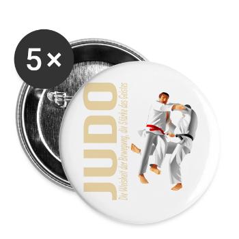 Die Weisheit der Bewegung die Stärke des Geistes - Buttons groß 56 mm (5er Pack) - Weiß - Vorne