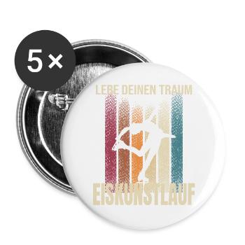Lebe deinen Traum - Eiskunstlaufen - Buttons groß 56 mm (5er Pack) - Weiß - Vorne