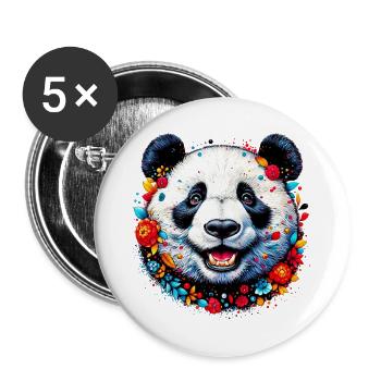 Panda - Buttons large 2.2''/56 mm (5-pack) - white - Front
