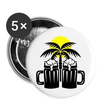 Plage de bière Île de Palm Trees - Lot de 5 grands badges (56 mm) - blanc - Devant