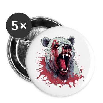 bear, animal, beast, wildlife, animal, blood, art, art, - Buttons large 2.2''/56 mm (5-pack) - white - Front