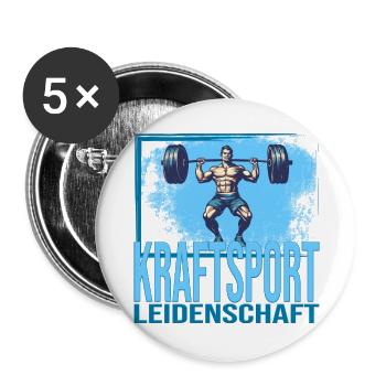 Kraftsport Leidenschaft - Buttons groß 56 mm (5er Pack) - Weiß - Vorne