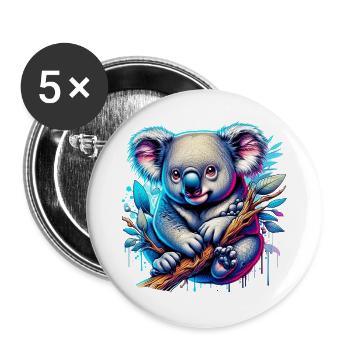 Koala - Buttons large 2.2''/56 mm (5-pack) - white - Front