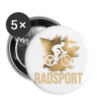 Radsport - Buttons groß 56 mm (5er Pack) - Weiß - Vorne