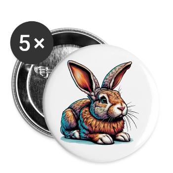 Rabbit - Buttons large 2.2''/56 mm (5-pack) - white - Front
