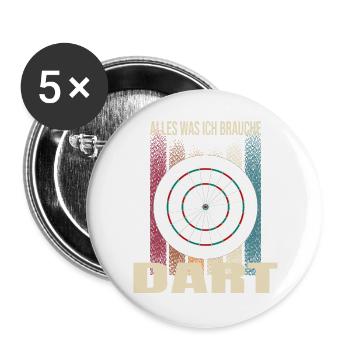 Alles was ich brauche - Dart - Buttons groß 56 mm (5er Pack) - Weiß - Vorne