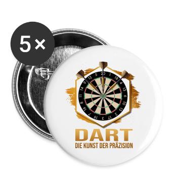 Dart die Kunst der Präzision - Buttons groß 56 mm (5er Pack) - Weiß - Vorne