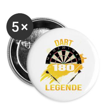 Dart Legende - 180 - Buttons groß 56 mm (5er Pack) - Weiß - Vorne