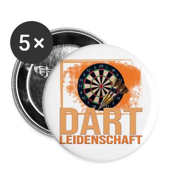 Dart Leidenschaft - Buttons groß 56 mm (5er Pack) - Weiß - Vorne