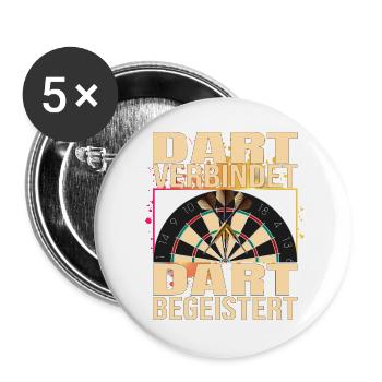 Dart verbindet - Dart Begeistert - Buttons groß 56 mm (5er Pack) - Weiß - Vorne
