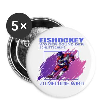 Wo der Sound der Schlittschuhe zur Melodie wird - Buttons groß 56 mm (5er Pack) - Weiß - Vorne