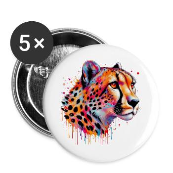Gepard - Buttons groß 56 mm (5er Pack) - Weiß - Vorne
