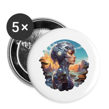 Science Fiction Fantasy - Buttons groß 56 mm (5er Pack) - Weiß - Vorne