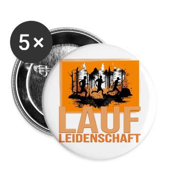 Lauf Leidenschaft - Buttons groß 56 mm (5er Pack) - Weiß - Vorne