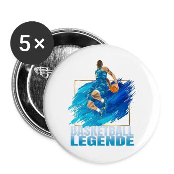 Basketball Legende - Buttons groß 56 mm (5er Pack) - Weiß - Vorne