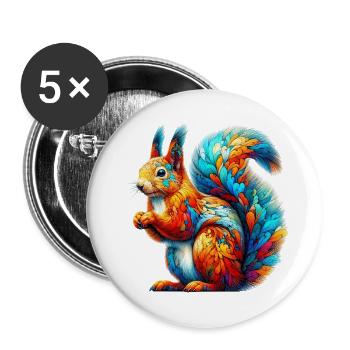 Squirrel - Buttons large 2.2''/56 mm (5-pack) - white - Front
