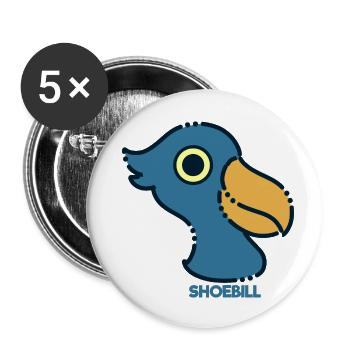 Oiseau à bec-en-sabot Ornithologue Forêt I Cadeau - Lot de 5 grands badges (56 mm) - blanc - Devant