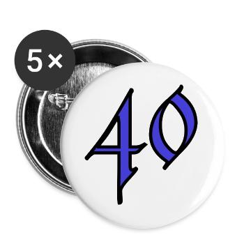 40. 40 YEARS. 40th ANNIVERSARY. 40 YEARS ANNIVERSARY. - Buttons large 2.2''/56 mm (5-pack) - white - Front