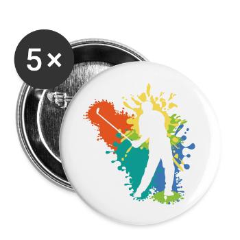 Belle idee cadeau design Golf - Lot de 5 grands badges (56 mm) - blanc - Devant