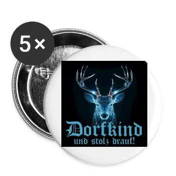 Deer village kid & proud of it Traditional costume fashion, village - Buttons large 2.2''/56 mm (5-pack) - white - Front