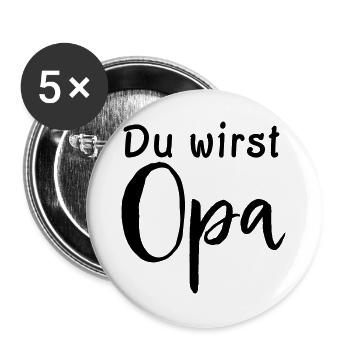 Du wirst Opa - Buttons groß 56 mm (5er Pack) - Weiß - Vorne