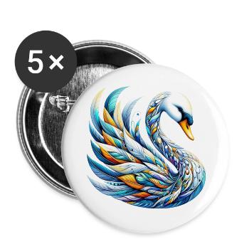Swan - Buttons large 2.2''/56 mm (5-pack) - white - Front