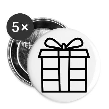 Kleine Geschenkbox - Buttons groß 56 mm (5er Pack) - Weiß - Vorne