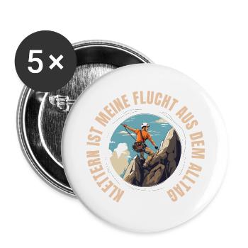 Klettern ist meine Flucht aus dem Alltag - Buttons groß 56 mm (5er Pack) - Weiß - Vorne