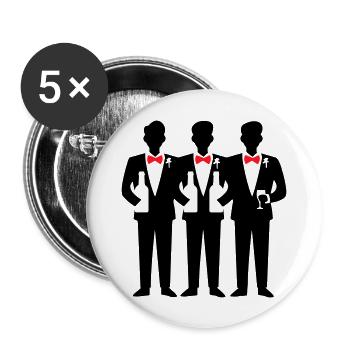 Groom Crew Bachelorette Party - Buttons large 2.2''/56 mm (5-pack) - white - Front