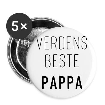 der beste Vater der Welt - Buttons groß 56 mm (5er Pack) - Weiß - Vorne