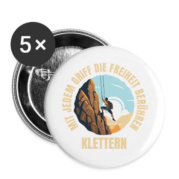 Mit jedem Griff die Freiheit berühren - Buttons groß 56 mm (5er Pack) - Weiß - Vorne
